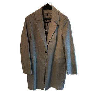 NWT/ Adrianna Papell Jacquard Topper Coat Black Plaid